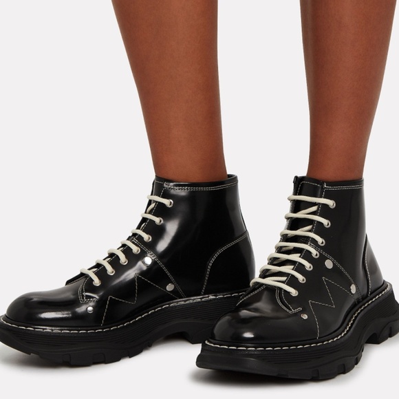 Alexander McQueen Tread Lace-Up Boots - Picture 1 of 14